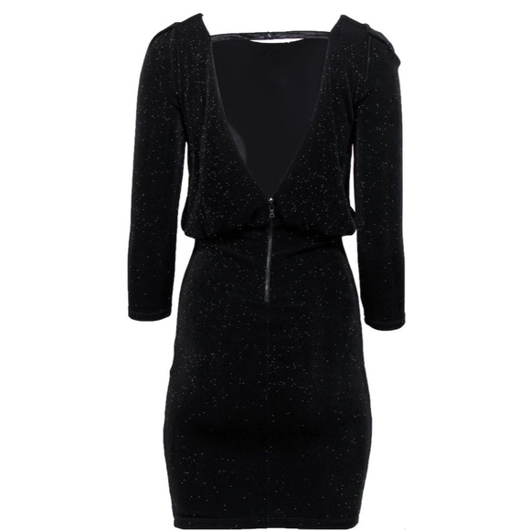 Alice + Olivia Black Sparkle Open Back Dress S - Like New - Picture 2 of 5